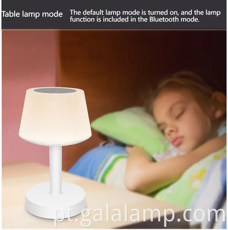 Alto -falante Bluetooth colorido com controle de toque e lâmpada